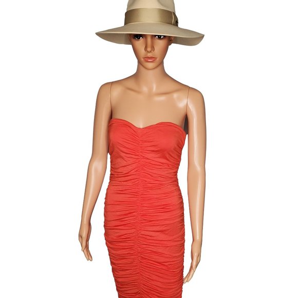 FASHION NOVA‎ Orange Strapless Dress Size M - Picture 1 of 2